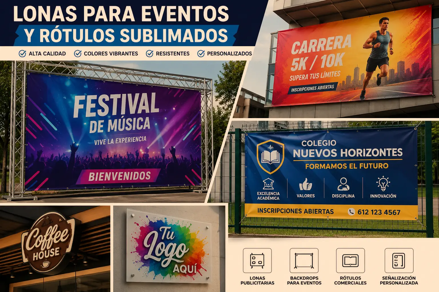 Lonas y rótulos para eventos